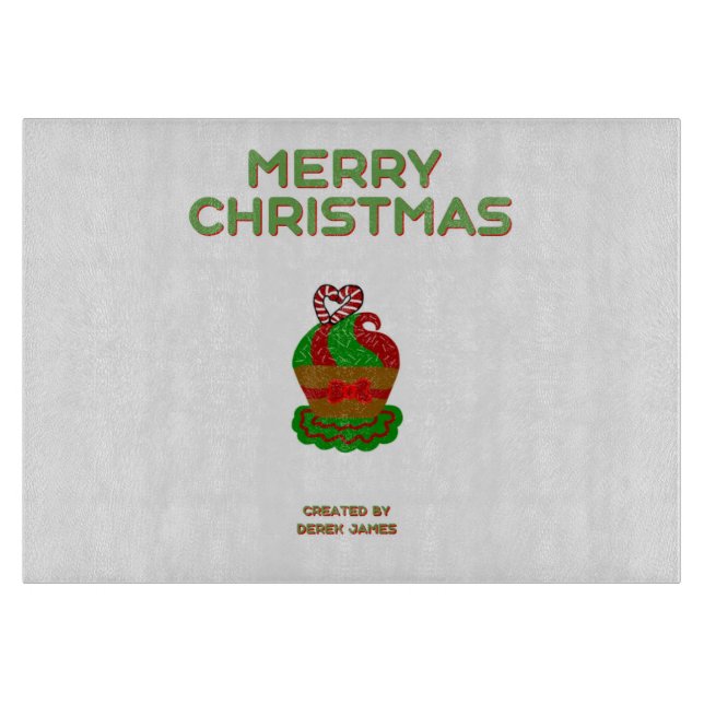 Weihnachtskupcake Glas Cutting Board Schneidebrett (Vorderseite)