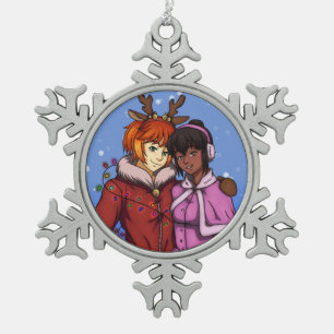 Weihnachtskuppel Schneeflocken Zinn-Ornament