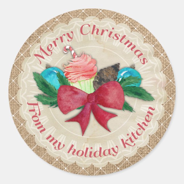 Weihnachtskuppelbug pinecone aus der Küche Runder Aufkleber (Vorderseite)