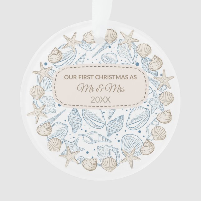 Weihnachtsküste Weihnachtsdekor Muscheln Ornament (Vorderseite)