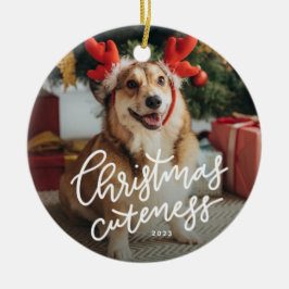 Weihnachtskutte niedliches Haustier Grün Urlaub Keramik Ornament