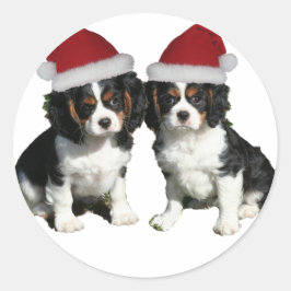 Weihnachtskvaliers Runder Aufkleber