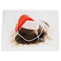 WEIHNACHTSlabrador-WELPE Geschenk-Tasche