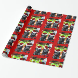 Weihnachtslabrador-Welpenrot-Packpapier Geschenkpapier