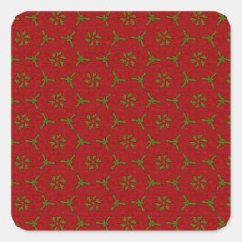 Weihnachtslace Pattern Quadratischer Aufkleber