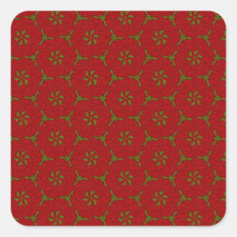 Weihnachtslace Pattern Quadratischer Aufkleber