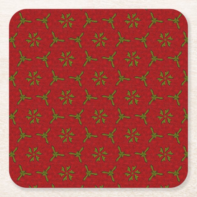 Weihnachtslace Pattern Rechteckiger Pappuntersetzer (Vorderseite)