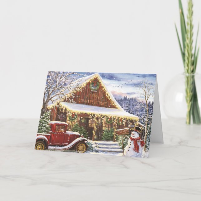 Weihnachtsladen Feiertagskarte (Vorderseite)