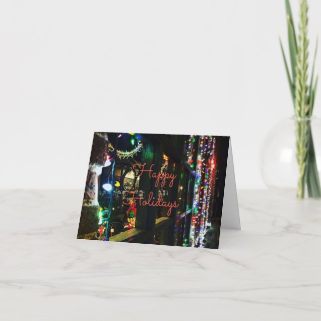 Weihnachtsladen Feiertagskarte (Vorderseite)