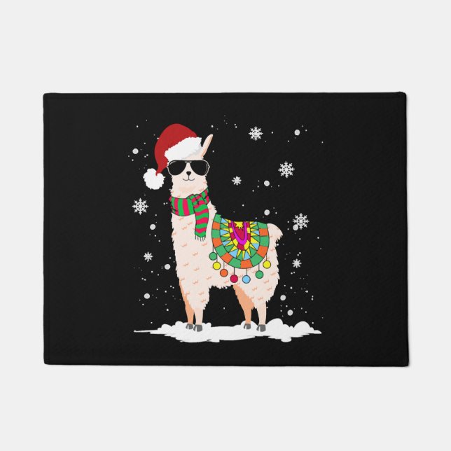 Weihnachtslama - Alpaca Weihnachten Fußmatte (Vorderseite)