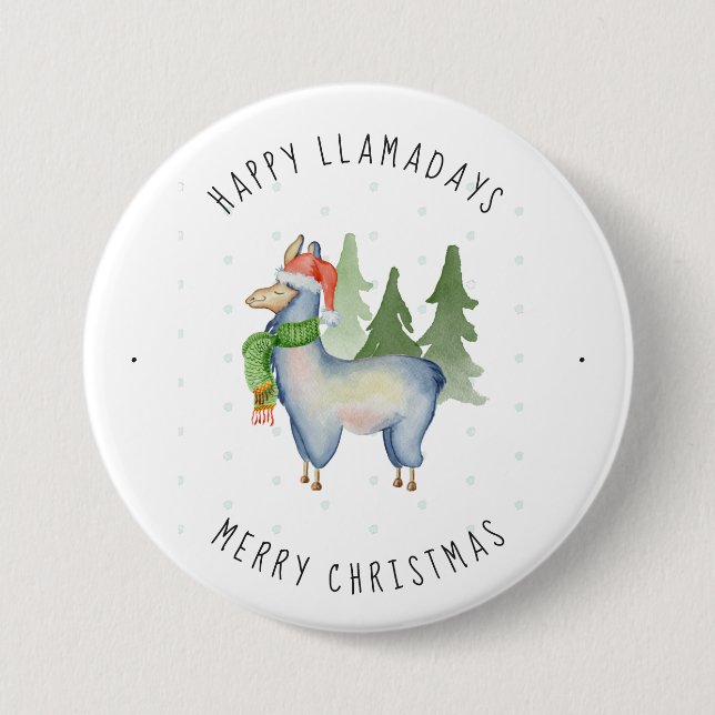 Weihnachtslama Button (Vorderseite)