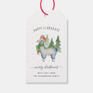 Weihnachtslama Geschenkanhänger