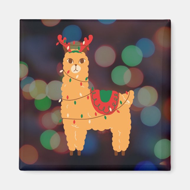 Weihnachtslama Magnet (Vorne)