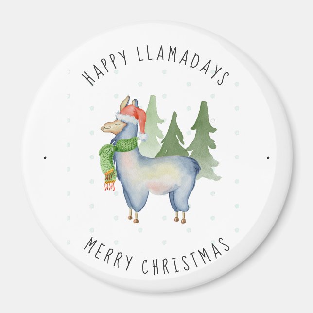 Weihnachtslama Magnet (Vorne)