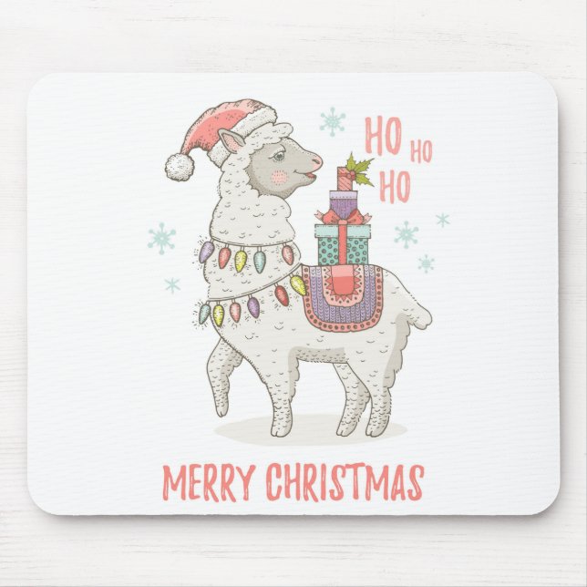 Weihnachtslama Mousepad (Vorne)