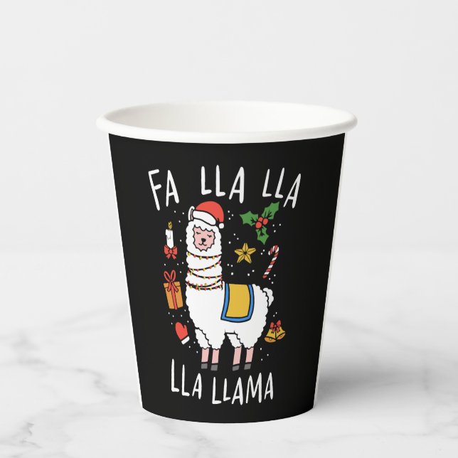 Weihnachtslama Pappbecher (Vorderseite)