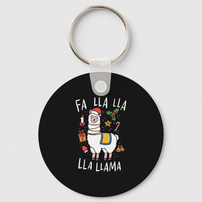 Weihnachtslama Schlüsselanhänger (Vorderseite)