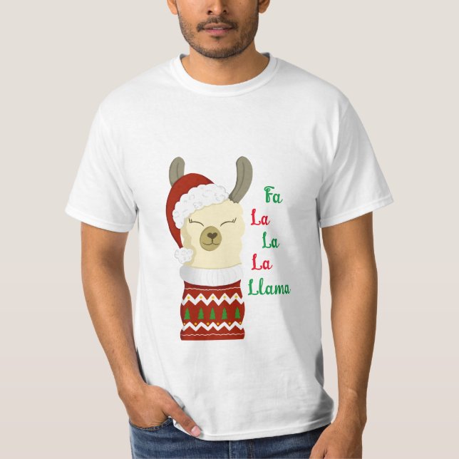 Weihnachtslama-Shirt T-Shirt (Vorderseite)