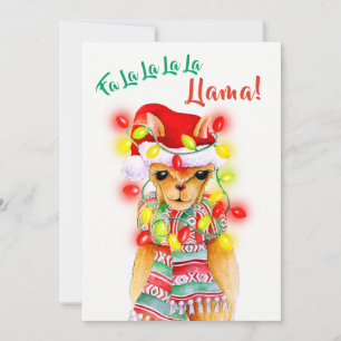 Weihnachtslama und Foto Feiertagskarte