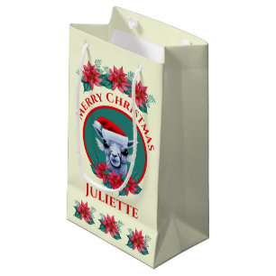 Weihnachtslama und Kranz mit Text kleines Geschenk Kleine Geschenktüte