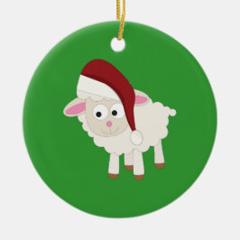 Weihnachtslamm Keramik Ornament