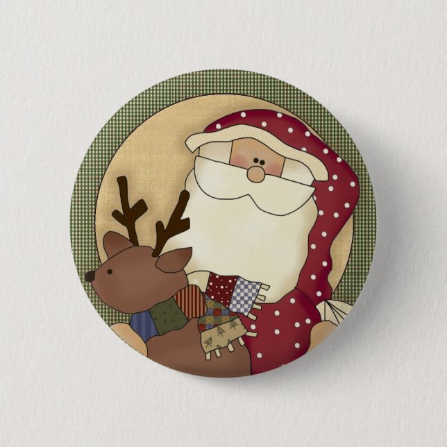 Weihnachtsland Weihnachtsmann Button (Vorderseite)