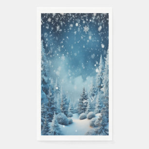 Weihnachtsland Woodland Winter Schneeflocken Serviette