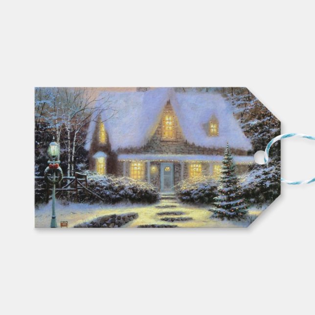 Weihnachtslandschaft Geschenkanhänger (Vorderseite (Horizontal))
