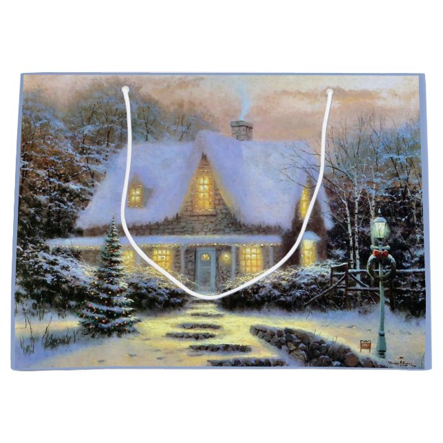 Weihnachtslandschaft Große Geschenktüte (Vorderseite)