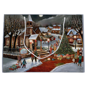 Weihnachtslandschaft Große Geschenktüte
