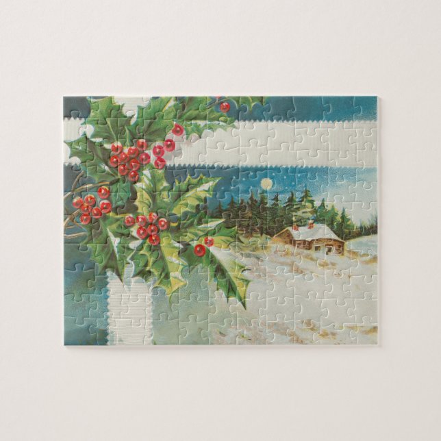 Weihnachtslandschaft Holly Snow Winter (Horizontal)