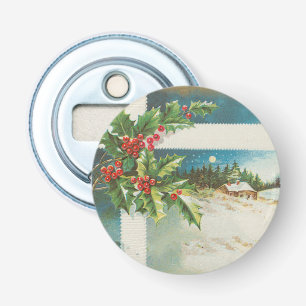Weihnachtslandschaft Holly Snow Winter Flaschenöffner
