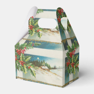 Weihnachtslandschaft Holly Snow Winter Geschenkschachtel