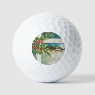 Weihnachtslandschaft Holly Snow Winter Golfball