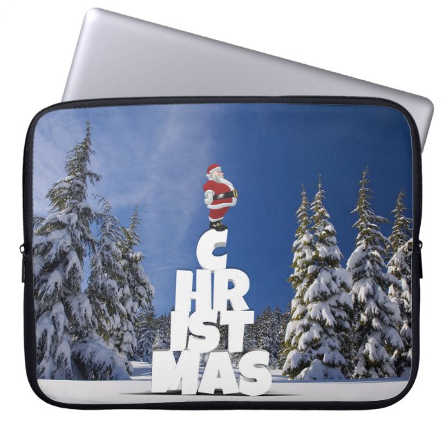 Weihnachtslandschaft Laptopschutzhülle (Vorderseite)