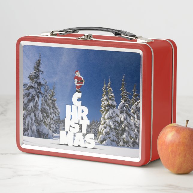 Weihnachtslandschaft Metall Brotdose (Beispiel)