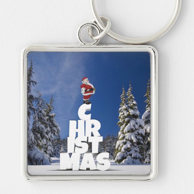 Weihnachtslandschaft Schlüsselanhänger (Vorne)