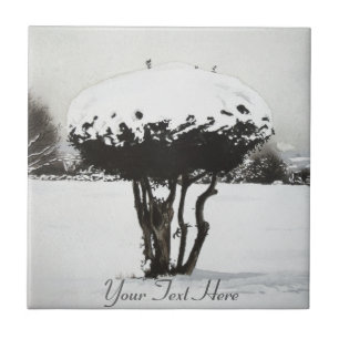 Weihnachtslandschaft - Schneekunst Fliese