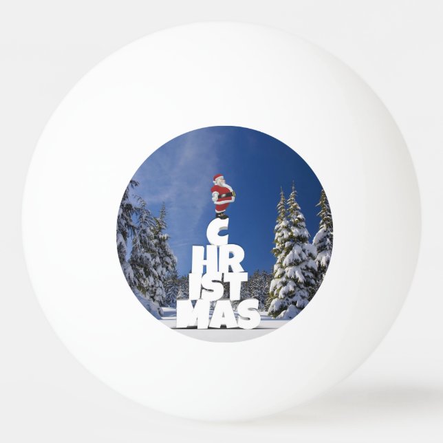 Weihnachtslandschaft Tischtennisball (Vorderseite)