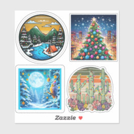 Weihnachtslandschaft Vinyl Cut Stickers Aufkleber
