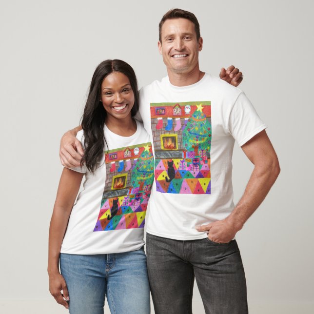 Weihnachtslandschaft Zeichnend T-Shirt (Unisex)