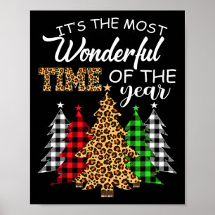 Weihnachtslatte Leopard Karierten Weihnachtsbaum F Poster