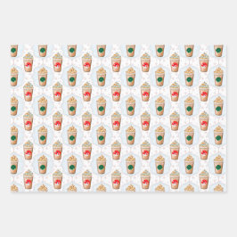 Weihnachtslatte Ogee Snowflake Muster Geschenkpapier Set