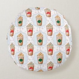 Weihnachtslatte Ogee Snowflake Muster Rundes Kissen