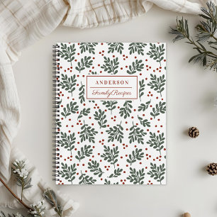 Weihnachtslaub Familienrezept Notizbuch
