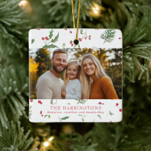 Weihnachtslaub-Foto Keramikornament