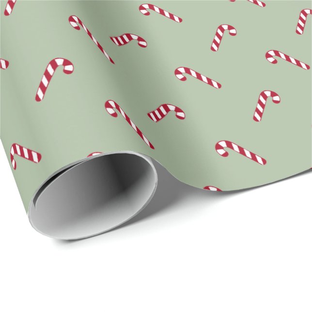 Weihnachtslaurel niedliches Zuckerrohrmuster Geschenkpapier (Rolleneckpunkt)