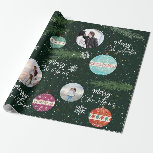 Weihnachtsleaf Snowflake Ornamente Individuelle Na Geschenkpapier (Ungerollt)