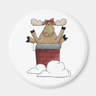 Weihnachtslebewesen · Elche u. Kamin Magnet