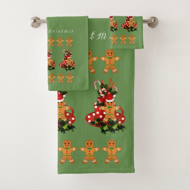 Weihnachtslebkuchen Badhandtuch Set (Insitu)